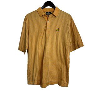 Masters Clubhouse Collection Mens Size Large Polo Shirt Italy Yellow Stripe